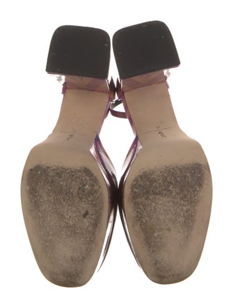 Larroude Patent Leather Printed D'Orsay Pumps