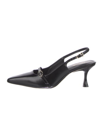 Larroude Leather Slingback Pumps