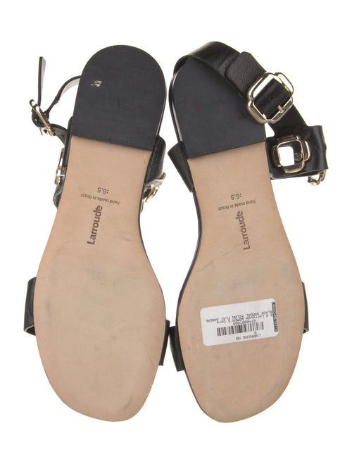 Larroude Leather Studded Accents Slingback Sandals