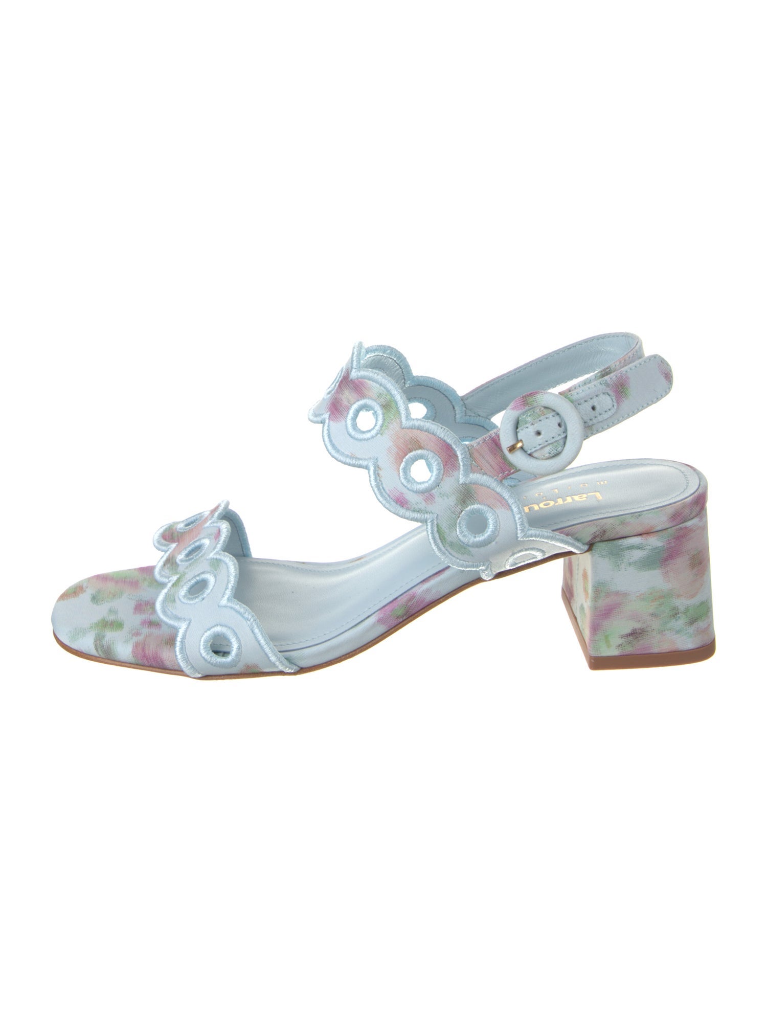 Larroude Canvas Floral Print Slingback Sandals
