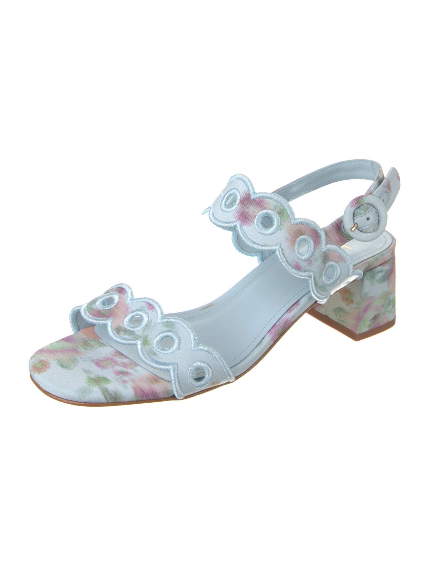 Larroude Canvas Floral Print Slingback Sandals