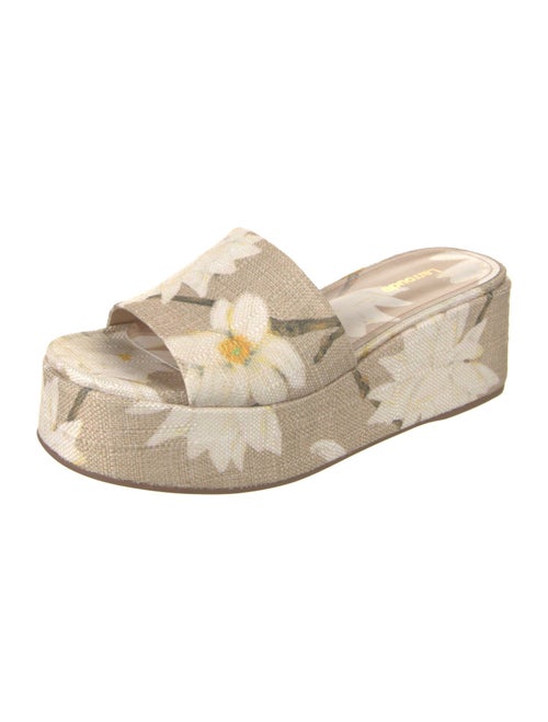 Larroude Canvas Floral Print Slides