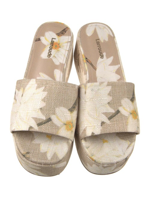 Larroude Canvas Floral Print Slides
