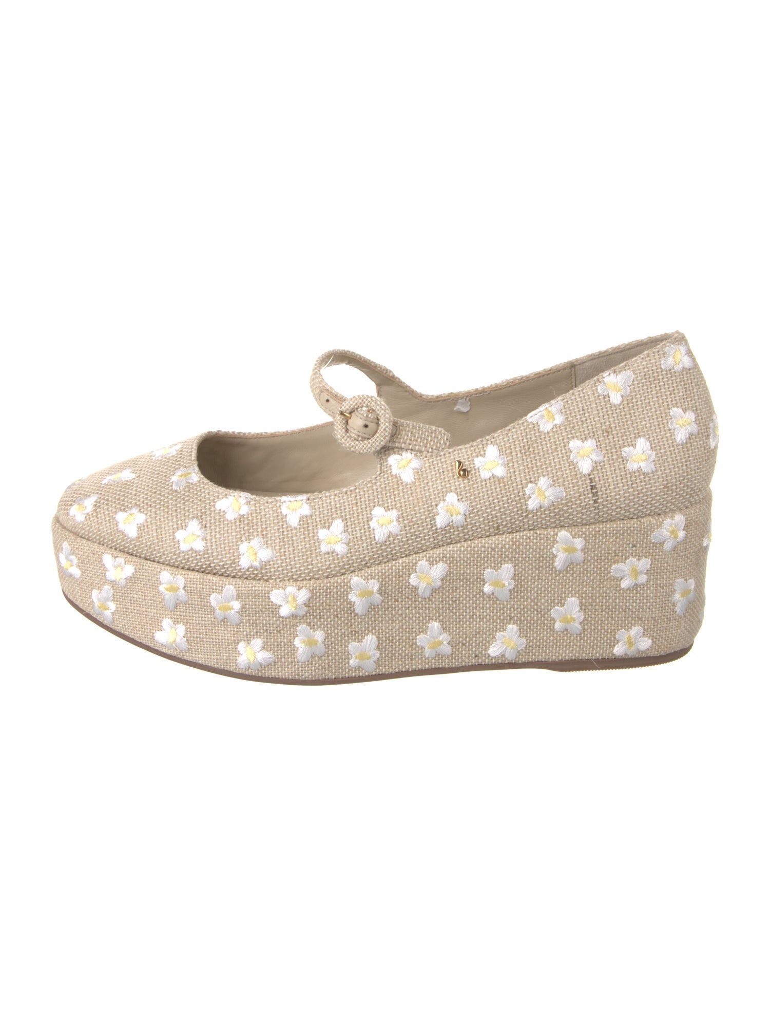 Larroude Canvas Floral Print Mules
