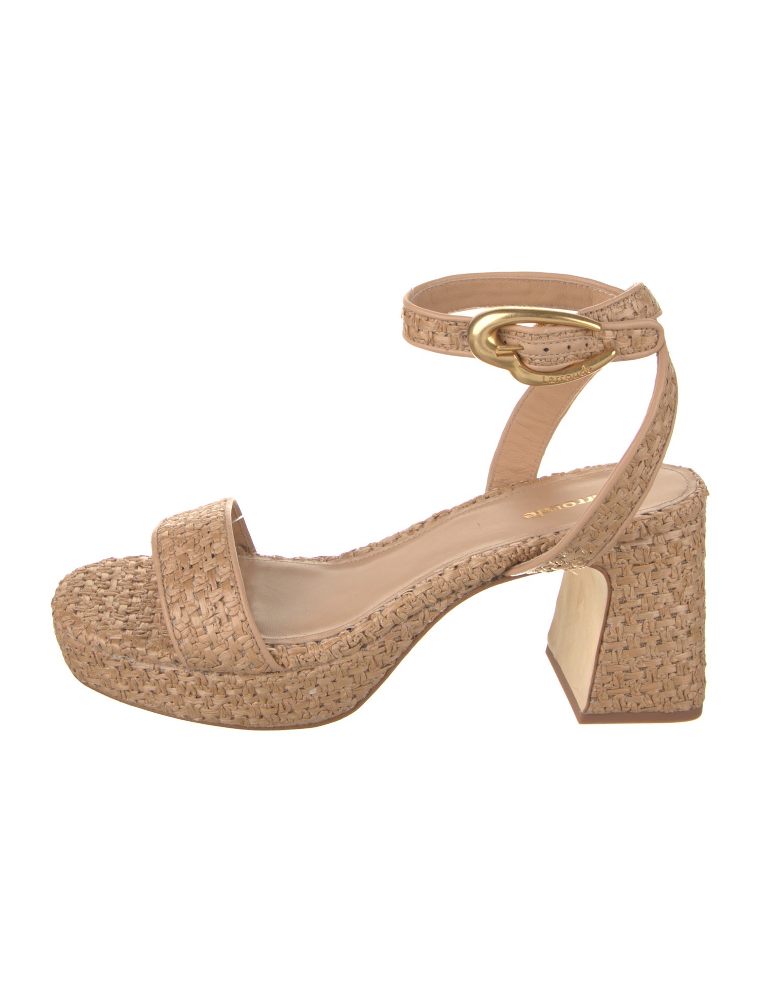 Larroude Raffia Sandals