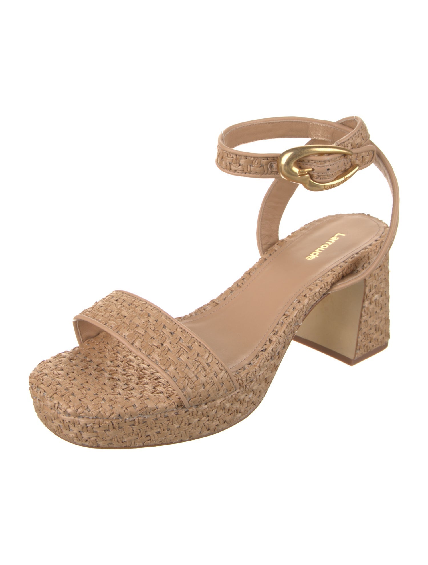 Larroude Raffia Sandals