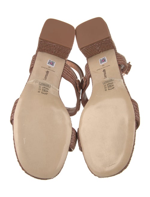 Larroude Raffia Studded Accents Slingback Sandals