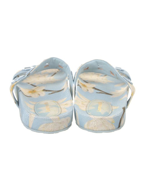 Larroude Raffia Printed Slides