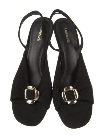 Larroude Suede Slingback Sandals