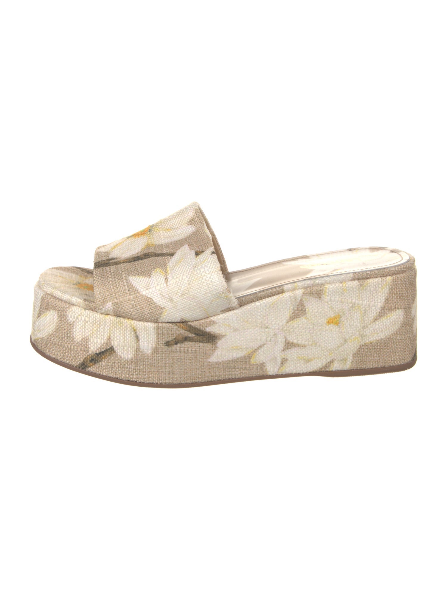 Larroude Canvas Floral Print Slides