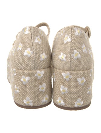 Larroude Canvas Floral Print Mules