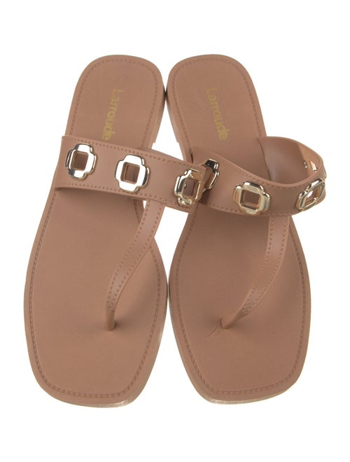 Larroude Rubber Studded Accents Flip Flops