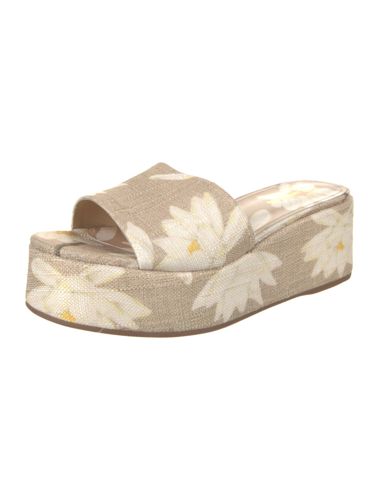Larroude Canvas Floral Print Slides