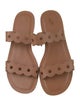 Larroude Leather Scalloped Accent Slides