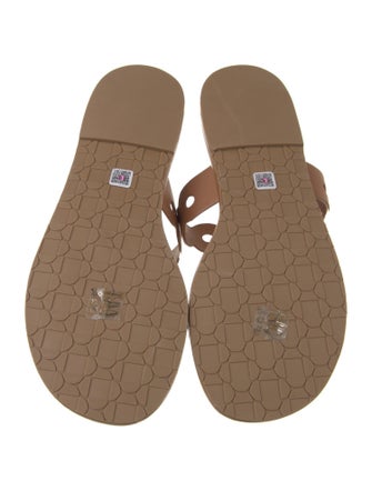 Larroude Leather Scalloped Accent Slides