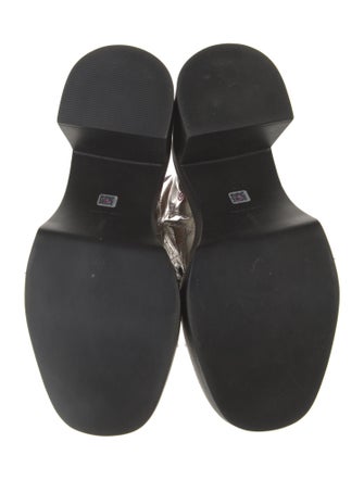 Larroude Patent Leather Printed Combat Boots