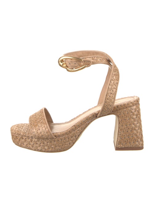 Larroude Raffia Animal Print Espadrilles