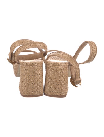 Larroude Raffia Animal Print Espadrilles