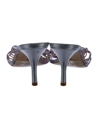 Larroude Leather Braided Accents Slides