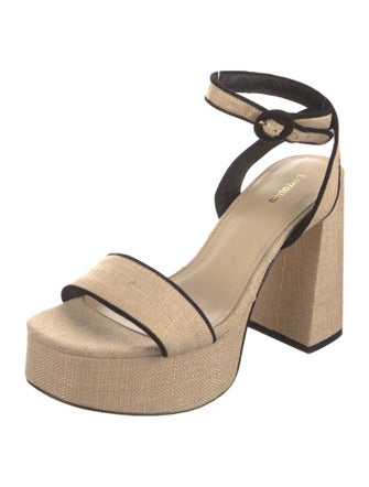 Larroude Raffia Sandals