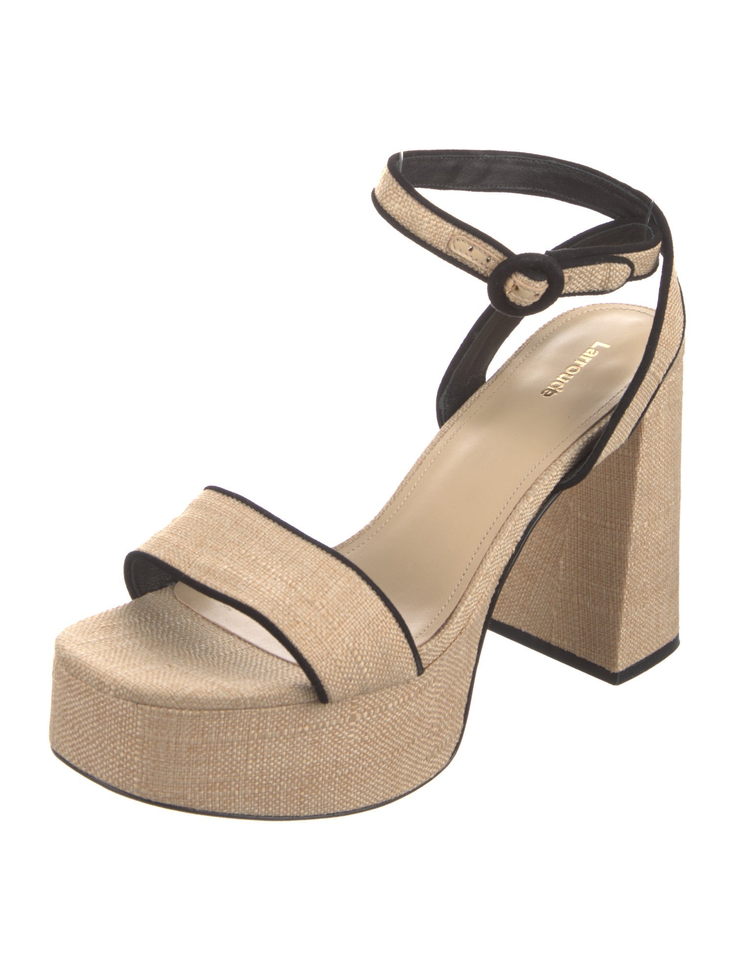 Larroude Straw Sandals