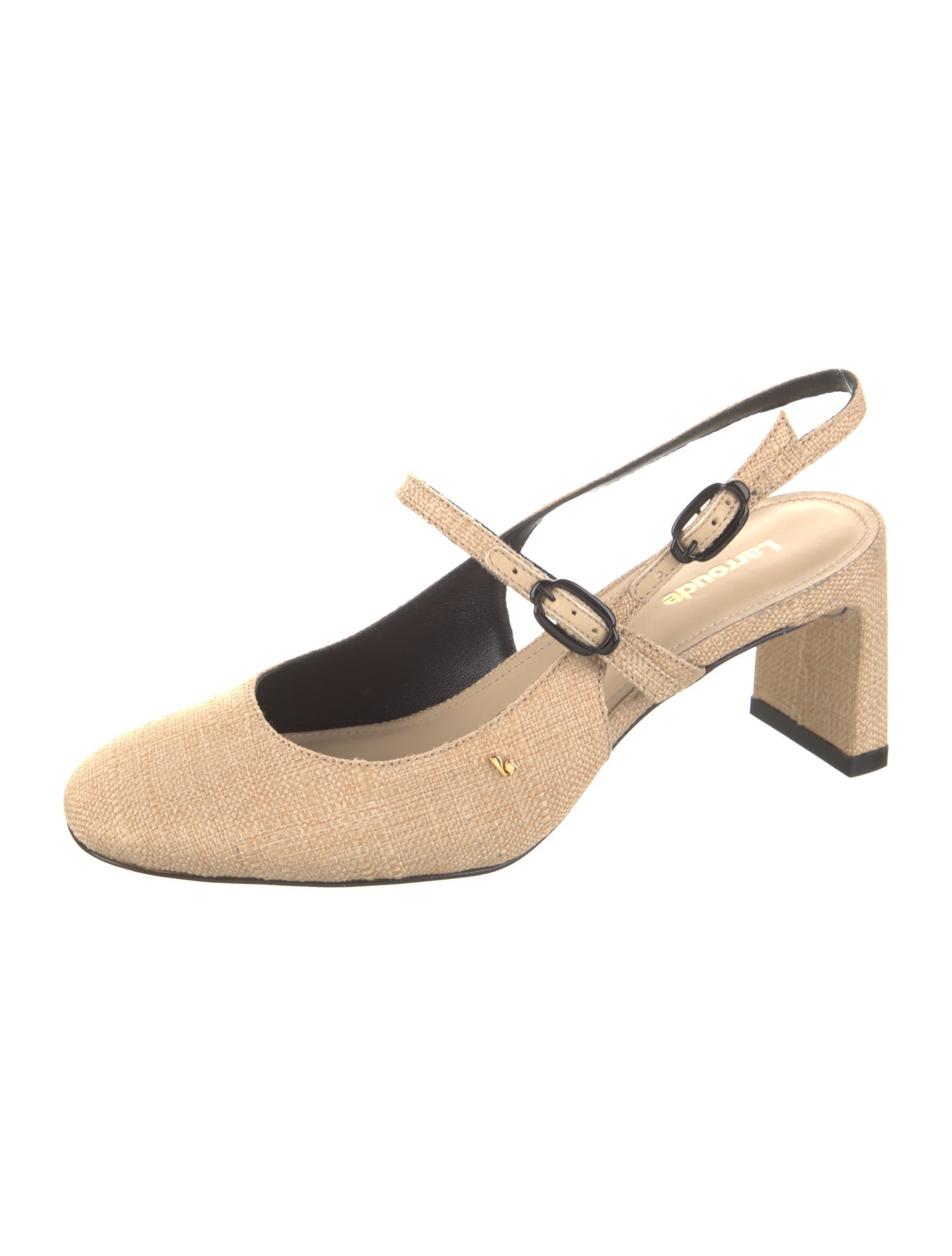 Larroude Raffia Animal Print Slingback Pumps