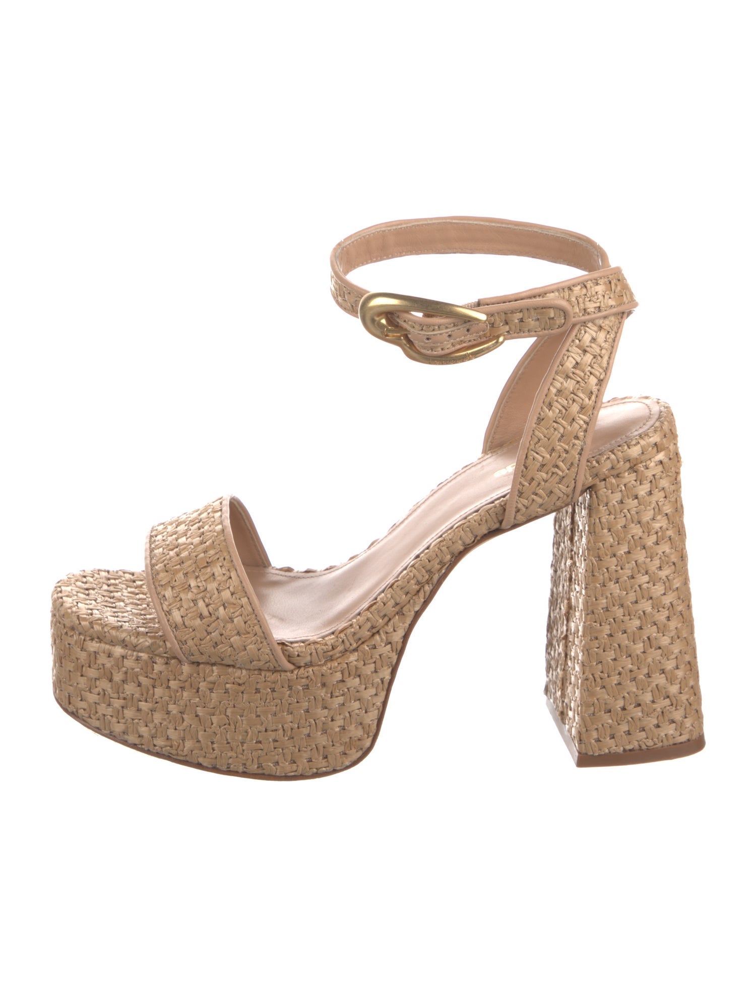 Larroude Straw Sandals