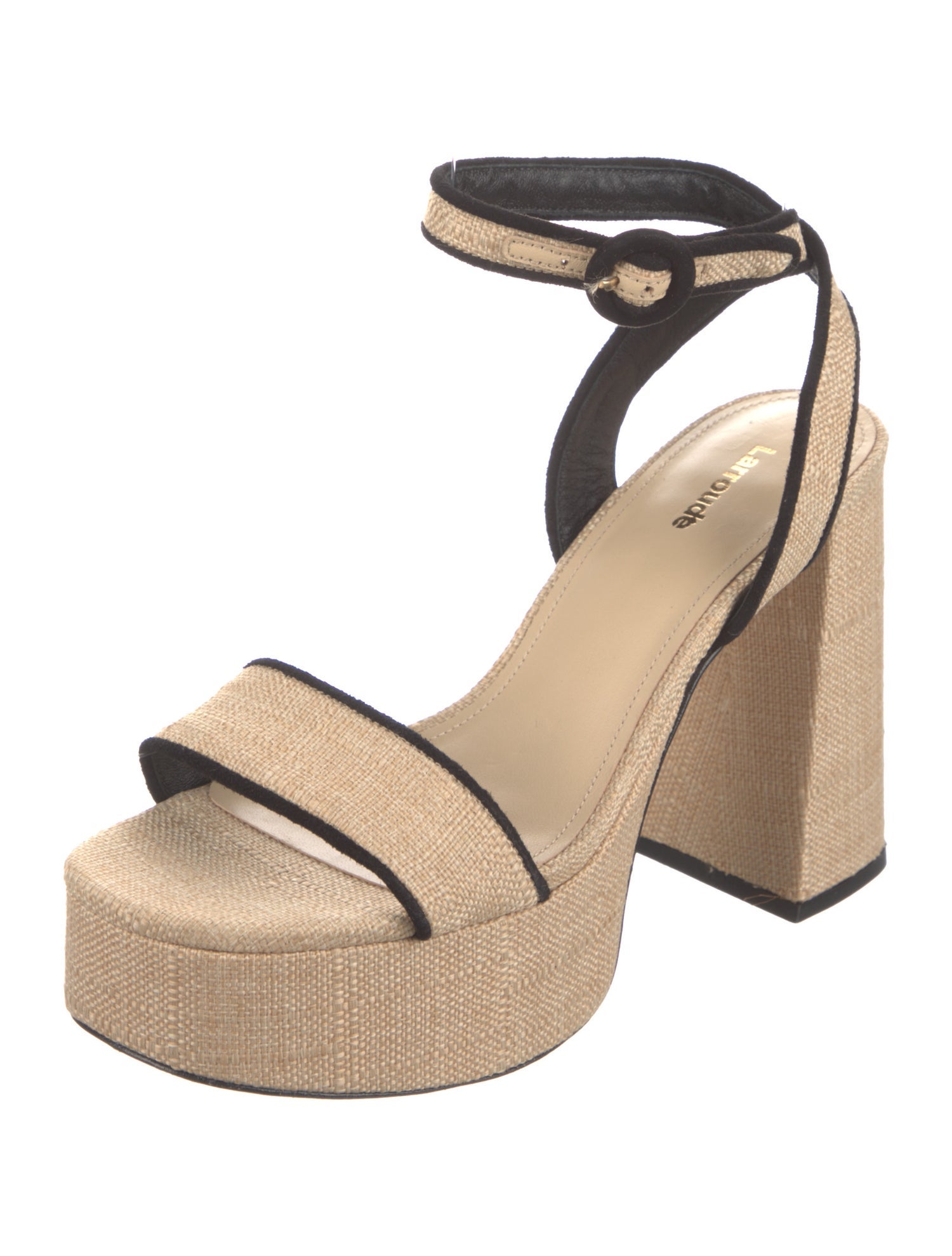 Larroude Straw Sandals