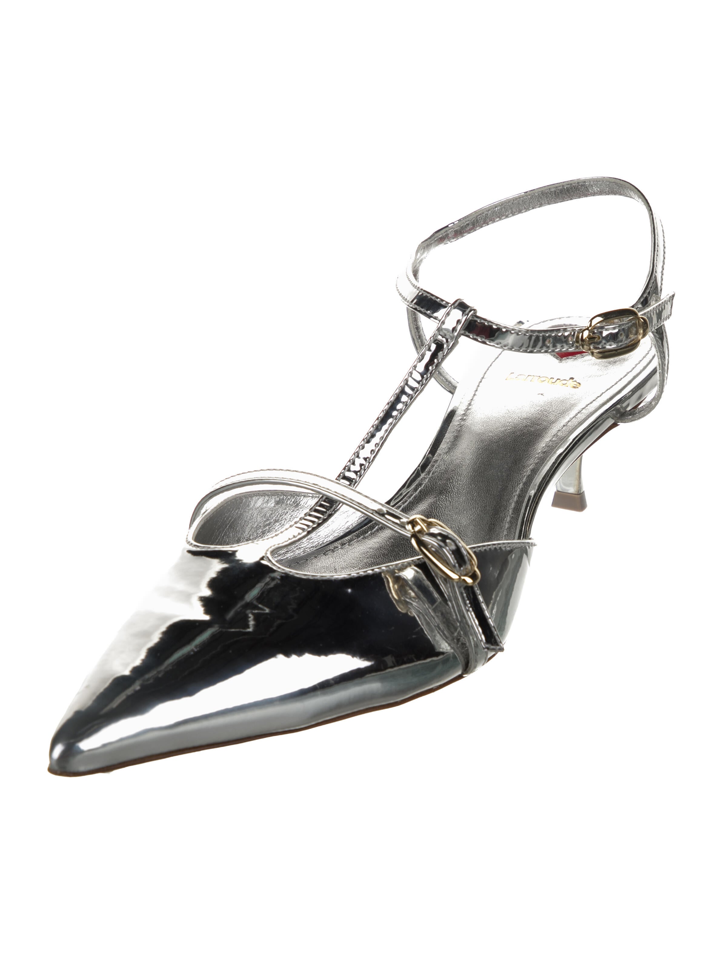 Larroude Leather T-Strap Pumps