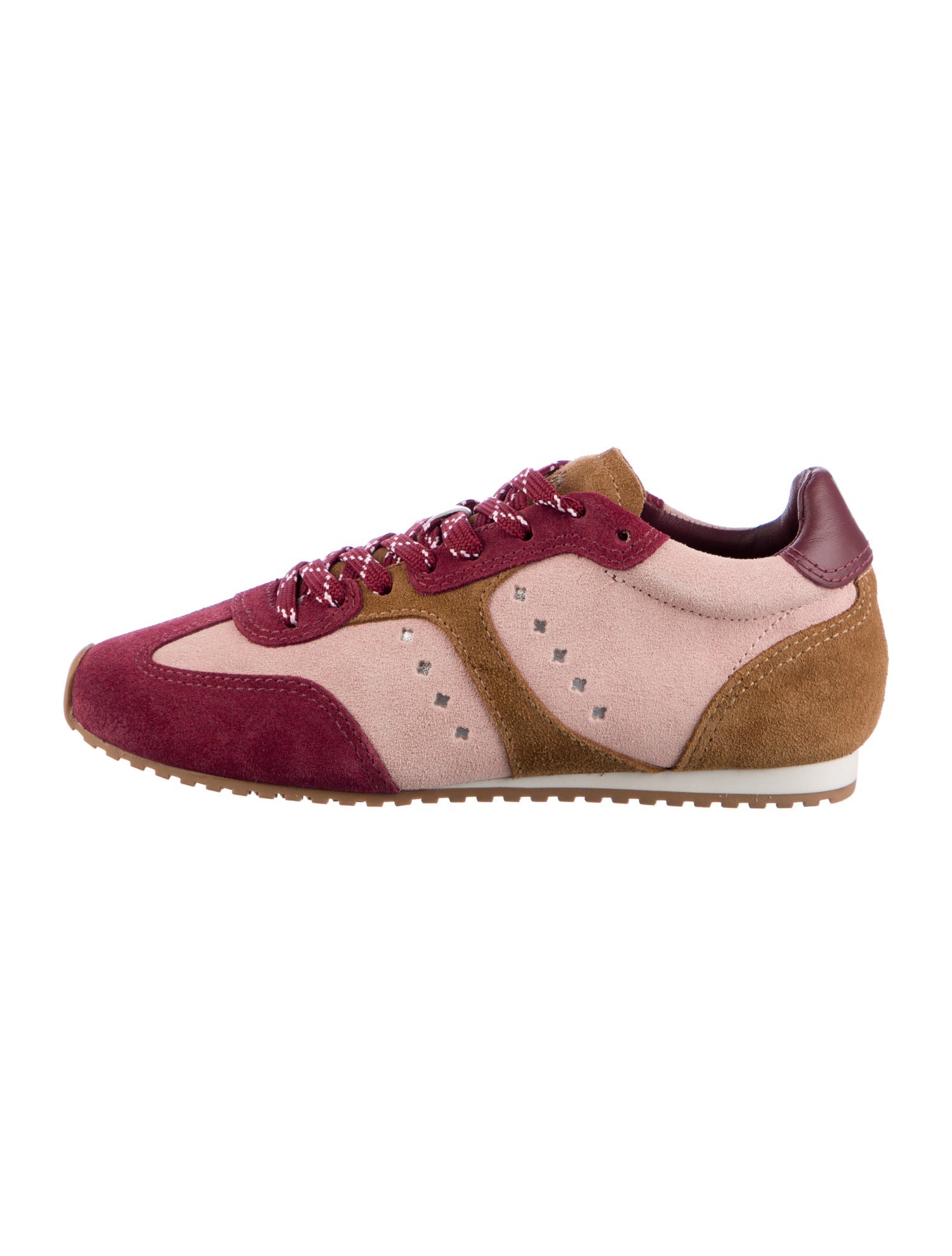 Larroude Suede Colorblock Pattern Athletic Sneakers