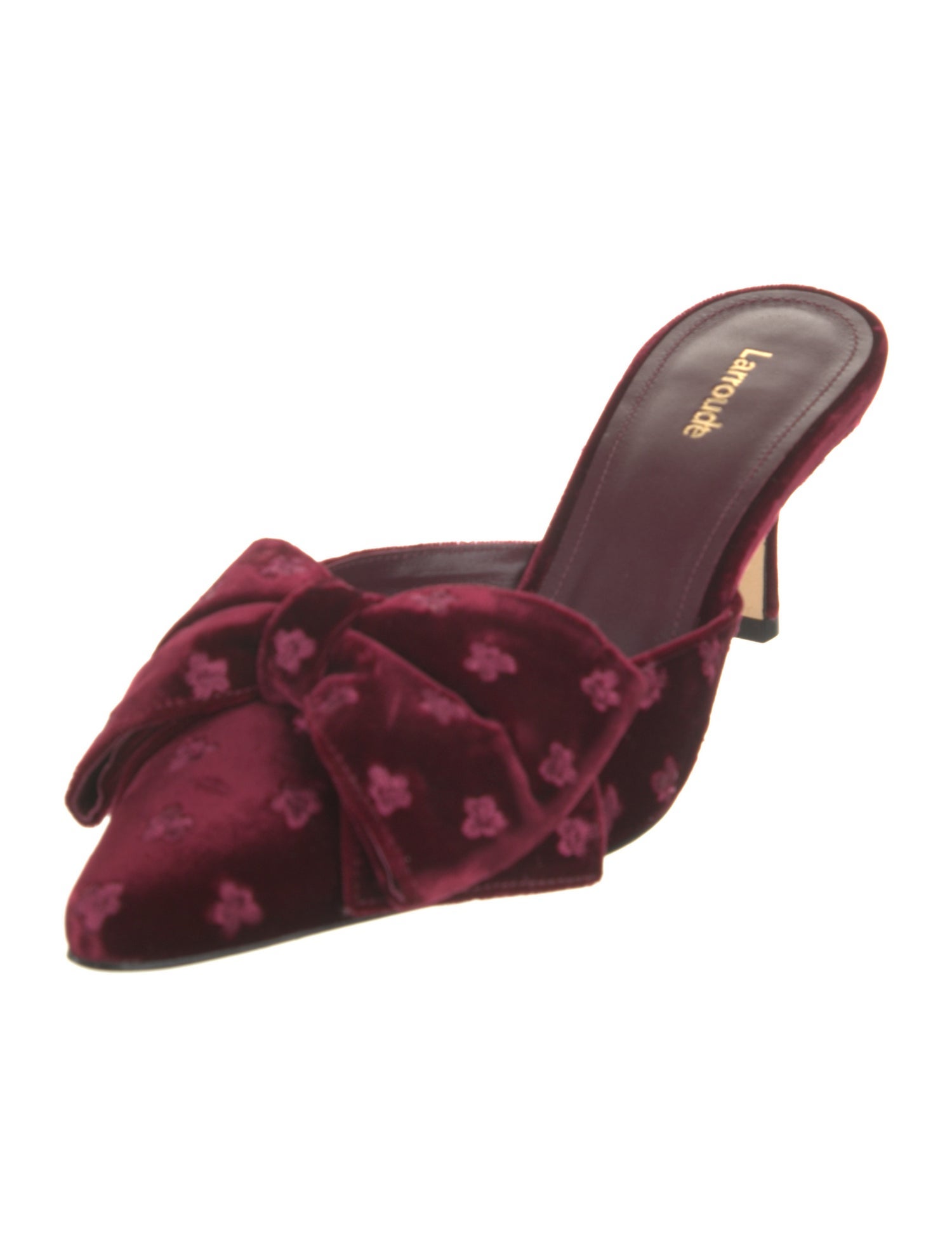 Larroude Velvet Patterned Mules