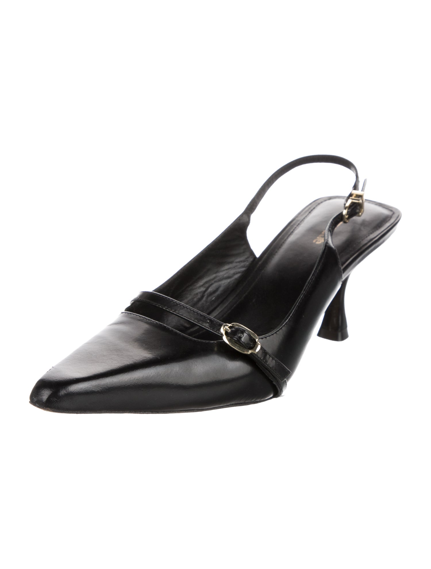 Larroude Leather Slingback Pumps