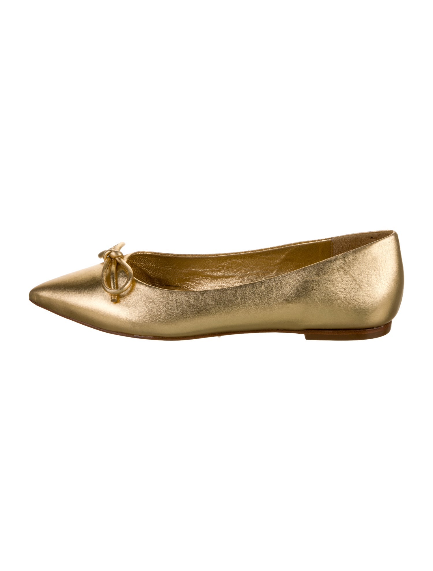 Larroude Leather Bow Accents Ballet Flats