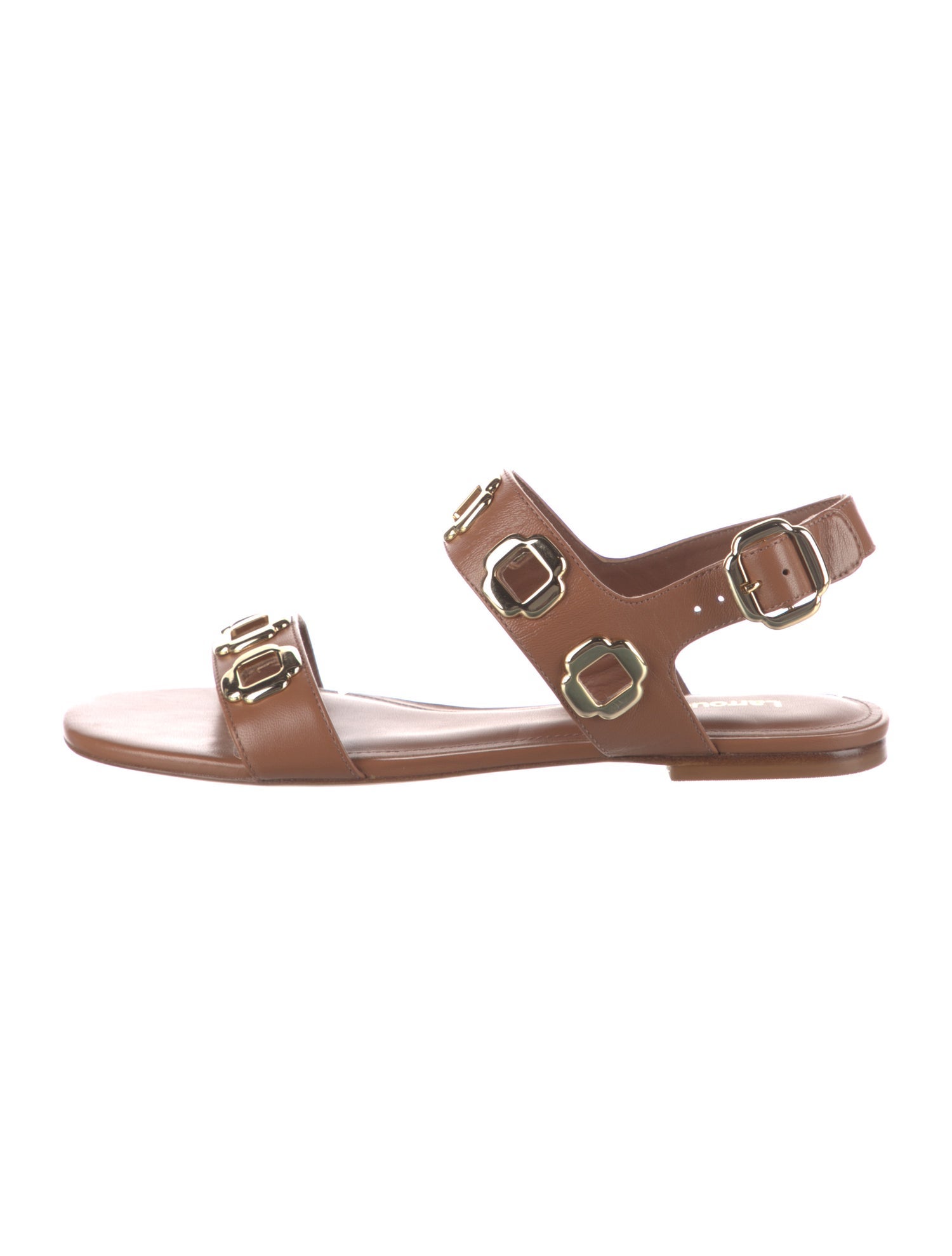 Larroude Leather Lasercut Accents Gladiator Sandals
