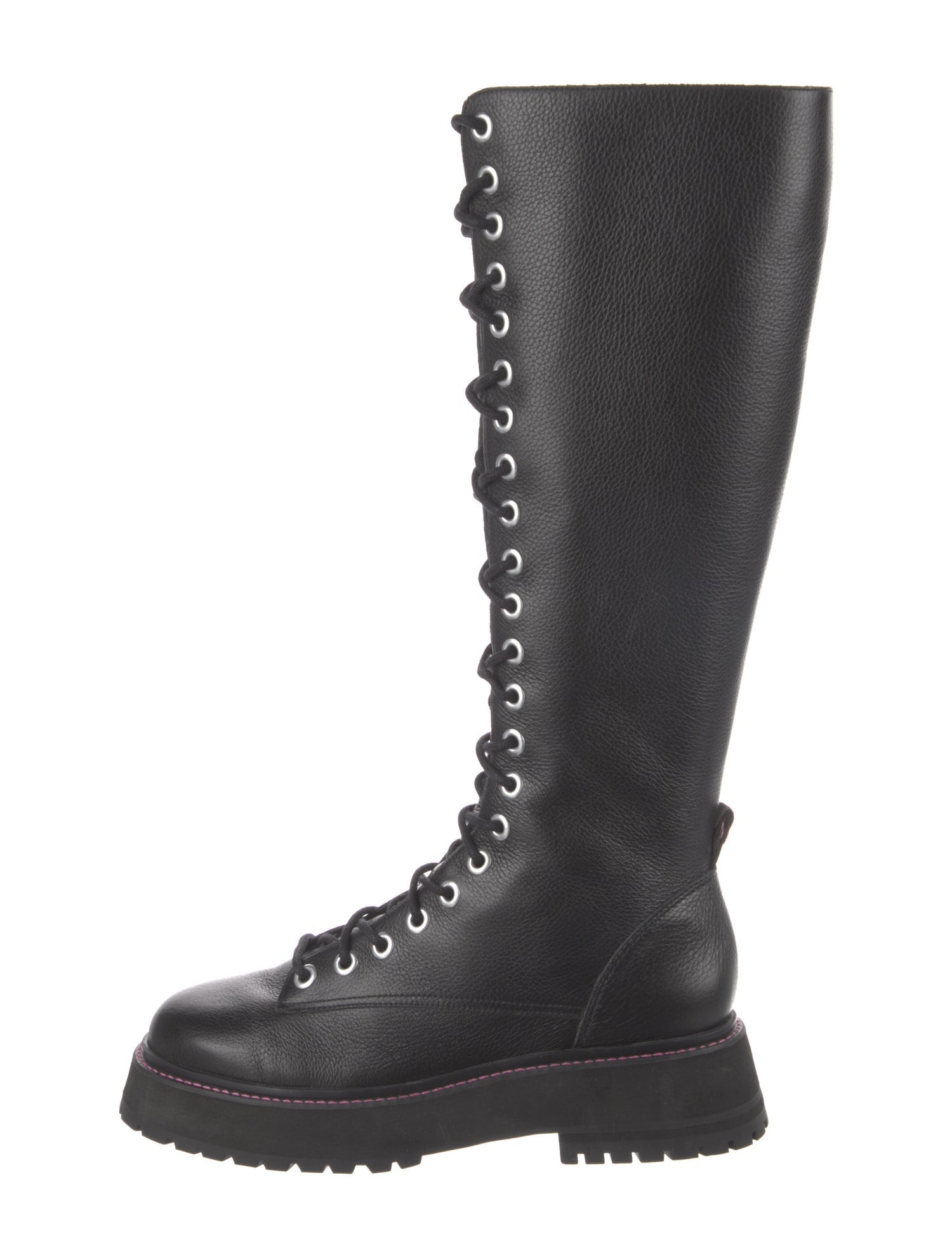 Larroude Leather Combat Boots