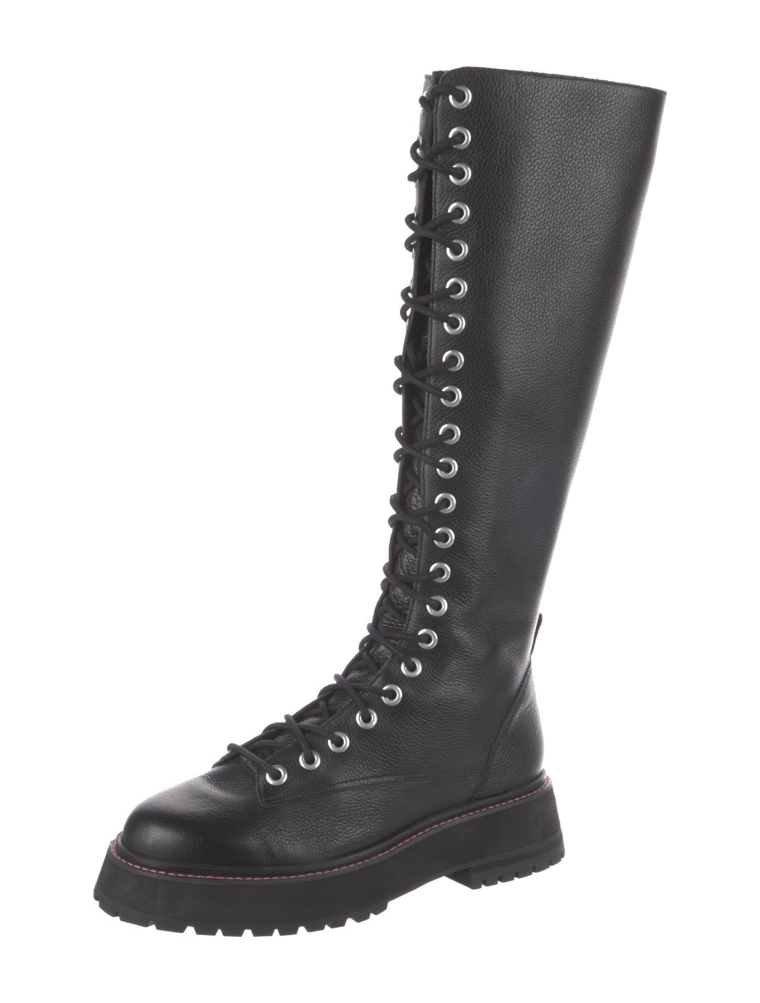 Larroude Leather Combat Boots