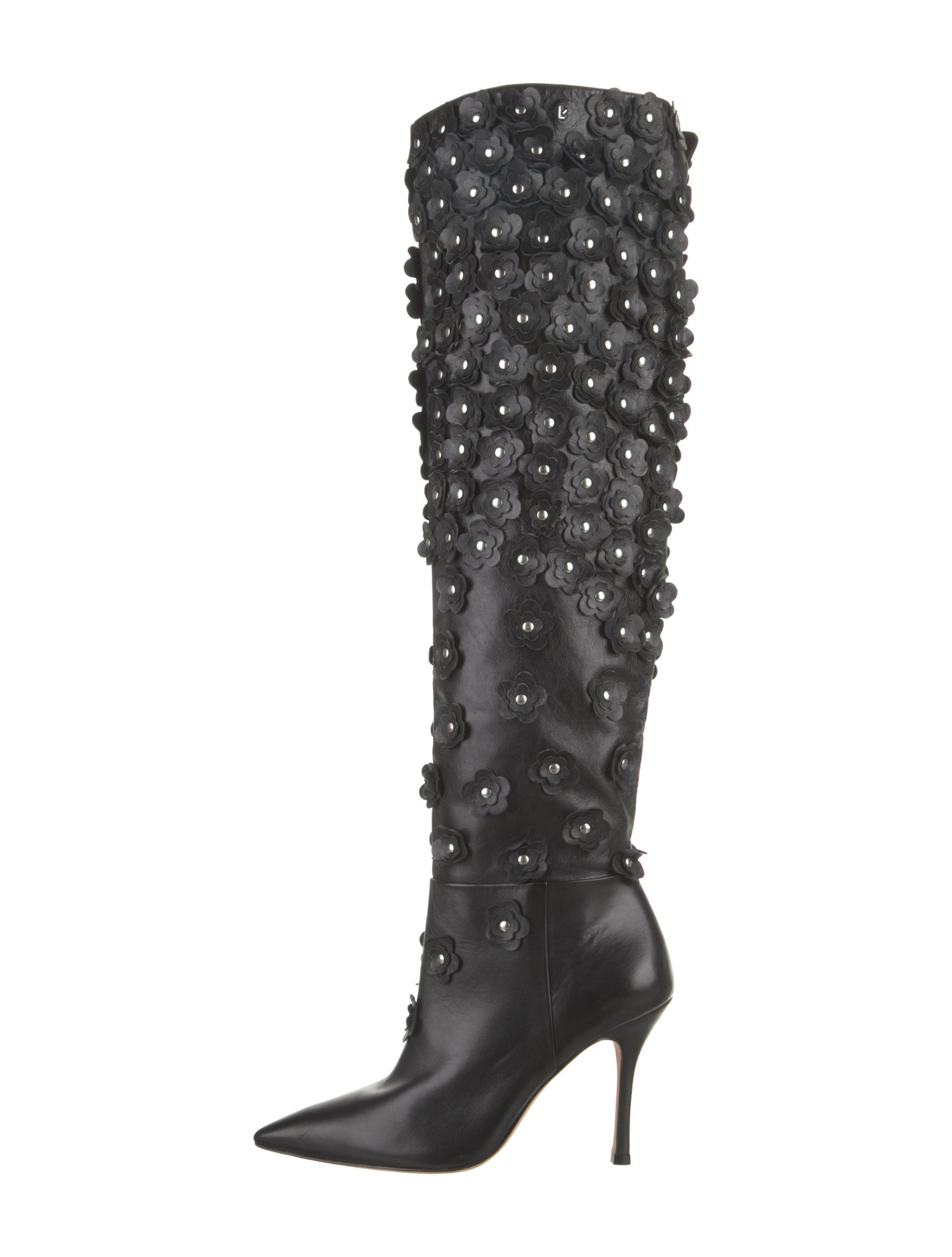 Larroude Leather Patterned Lace-Up Boots