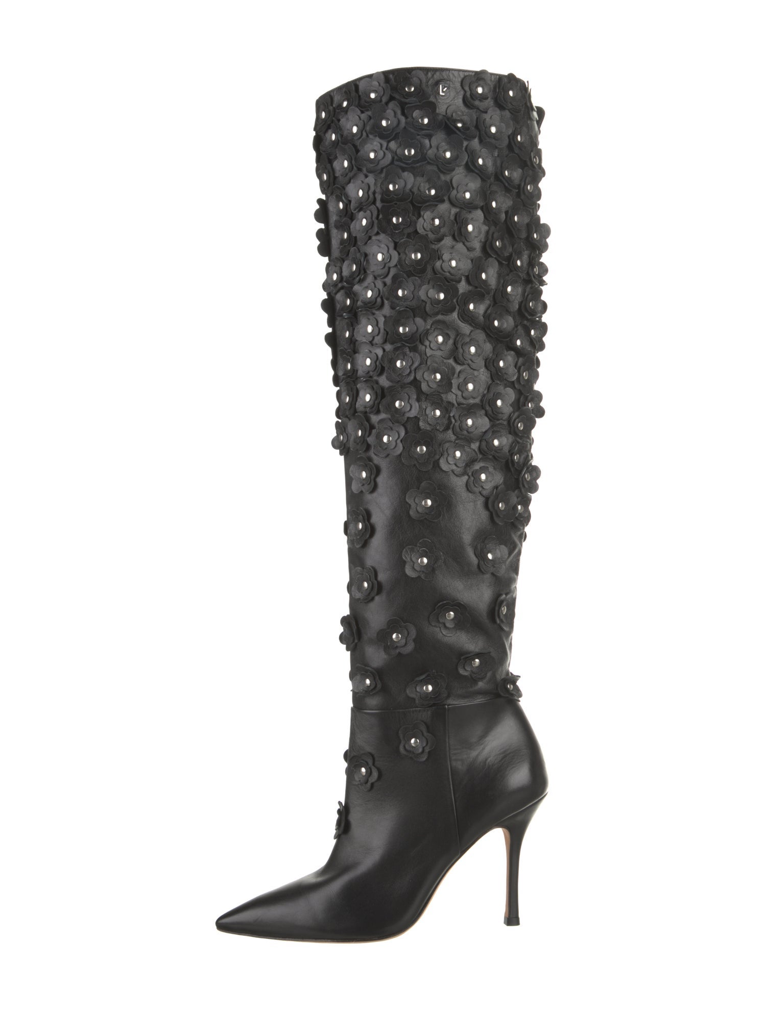 Larroude Leather Patterned Lace-Up Boots
