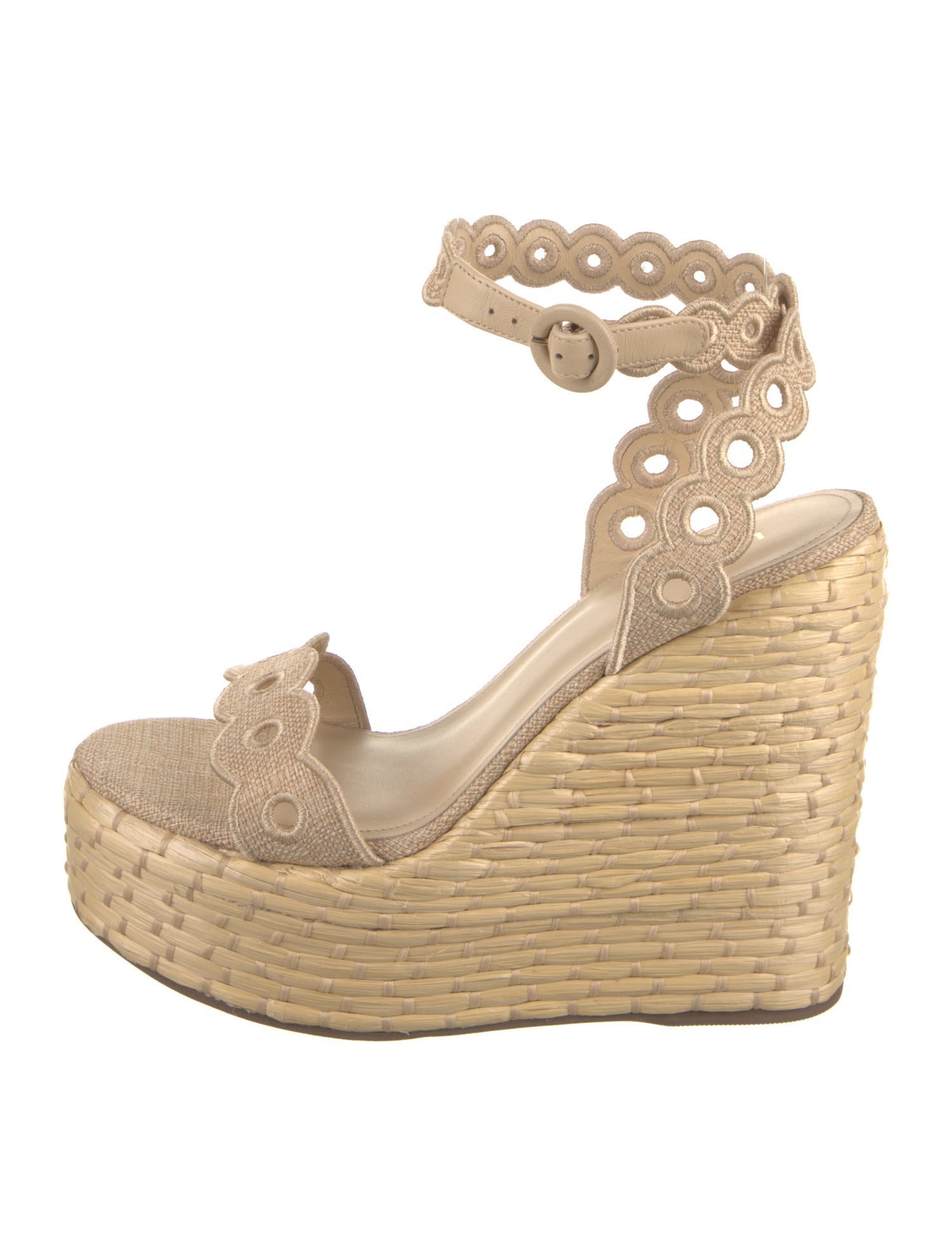 Larroude Embroidered Accent Espadrilles