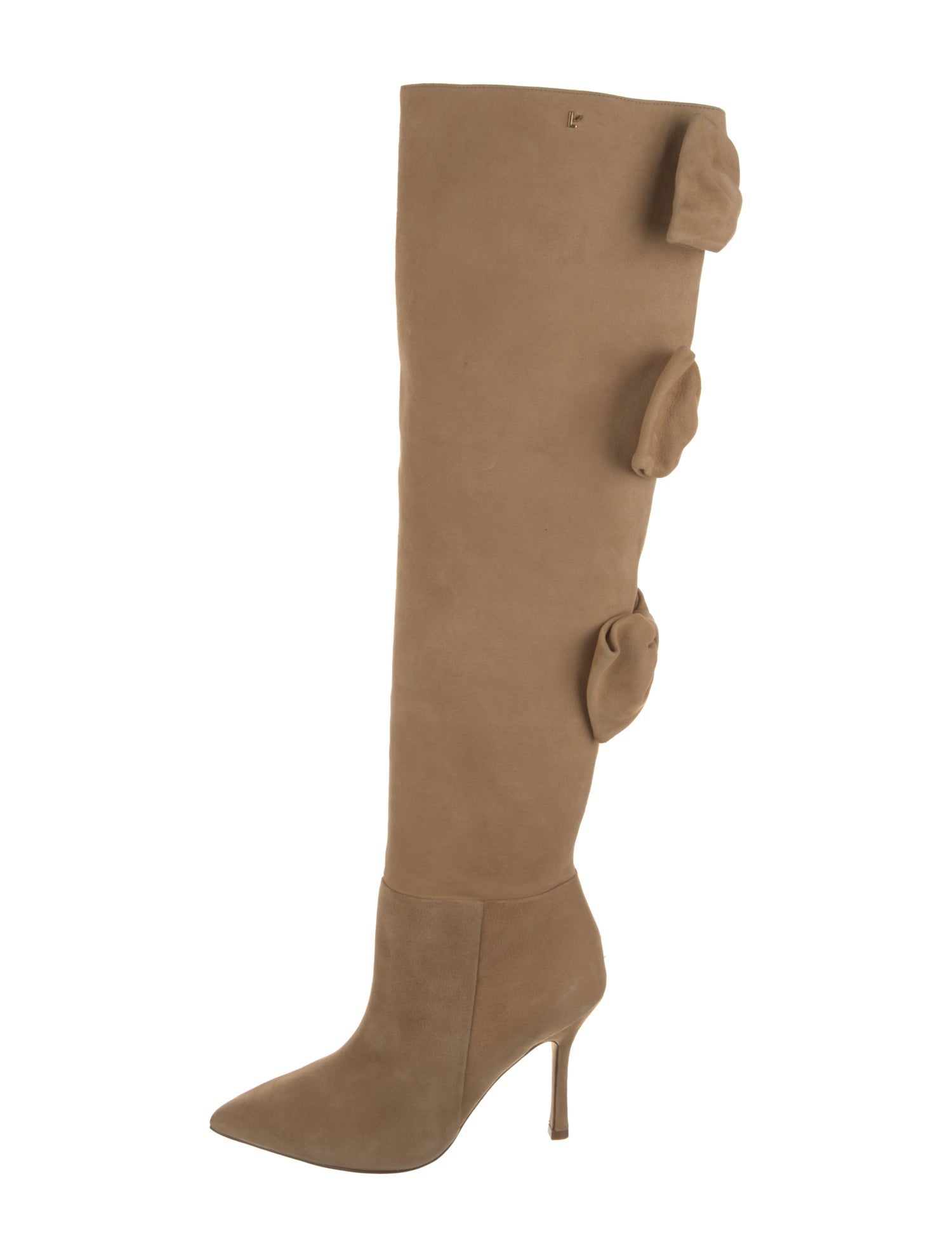 Larroude Suede Bow Accents Boots