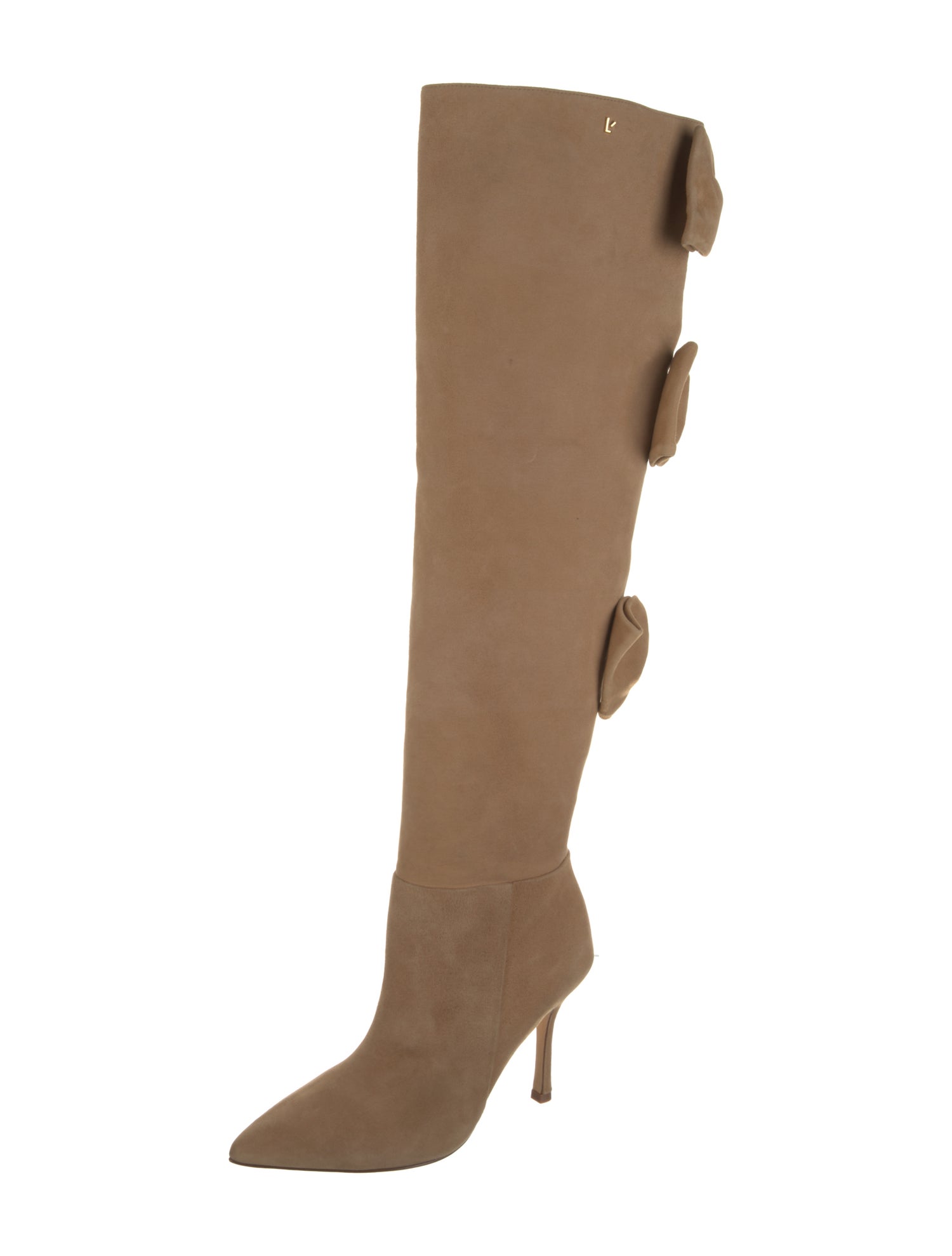 Larroude Suede Bow Accents Boots