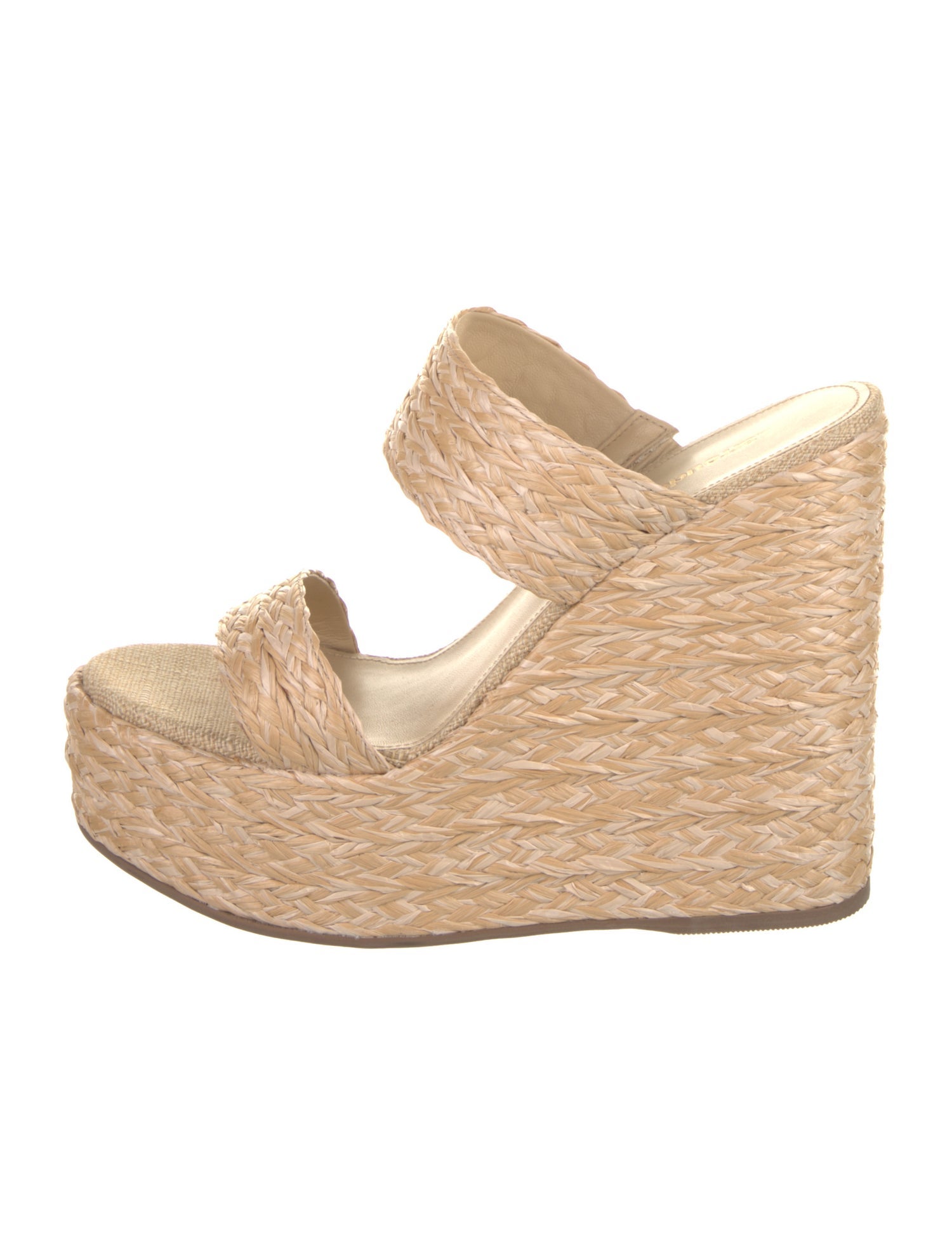 Larroude Straw Braided Accents Mules