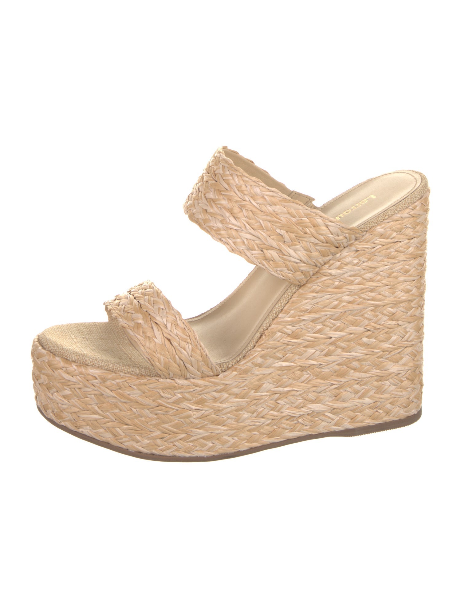 Larroude Straw Braided Accents Mules