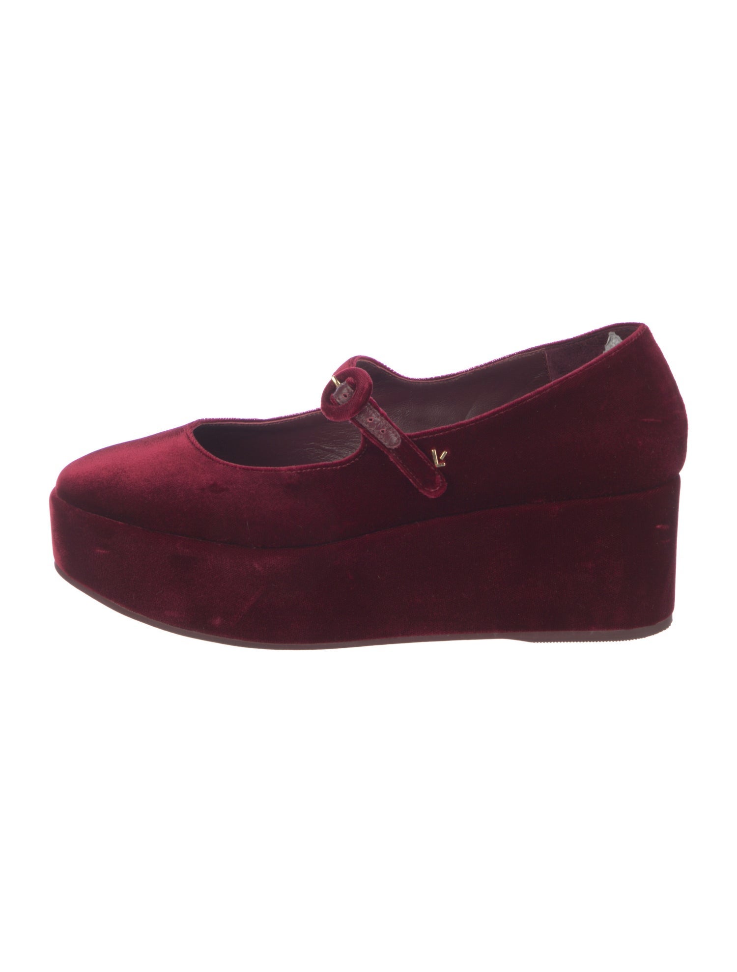 Larroude Velvet Mary Jane Flats