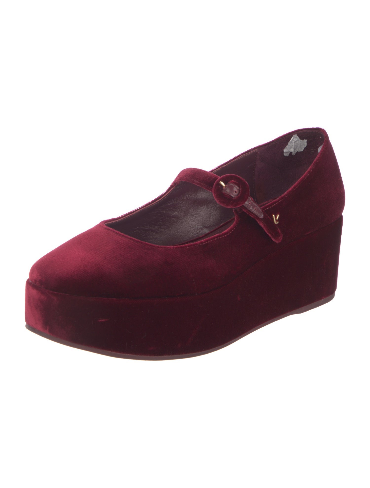 Larroude Velvet Mary Jane Flats
