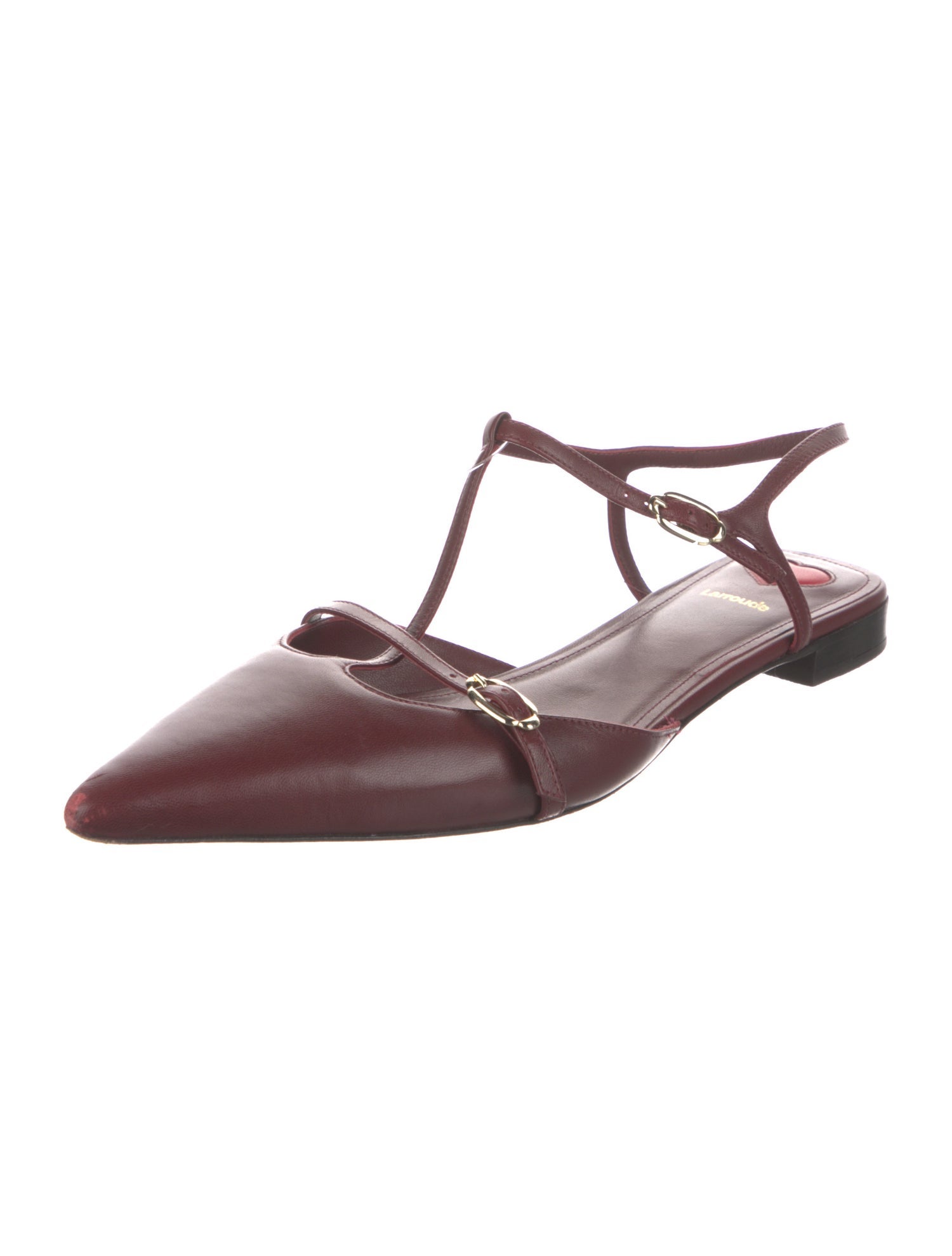 Larroude Leather Slingback Flats