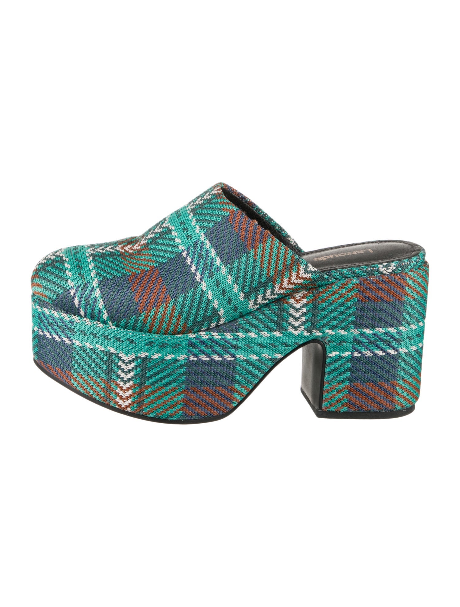 Larroude Plaid Print Mules
