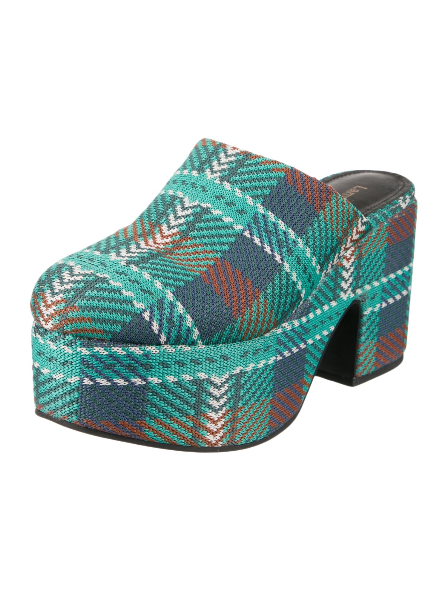 Larroude Plaid Print Mules