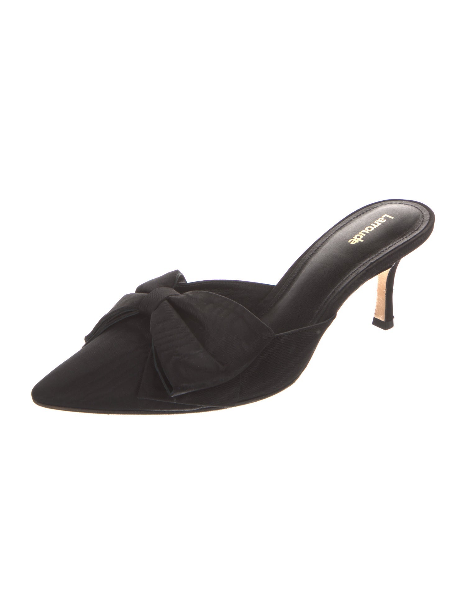 Larroude Satin Bow Accents Mules