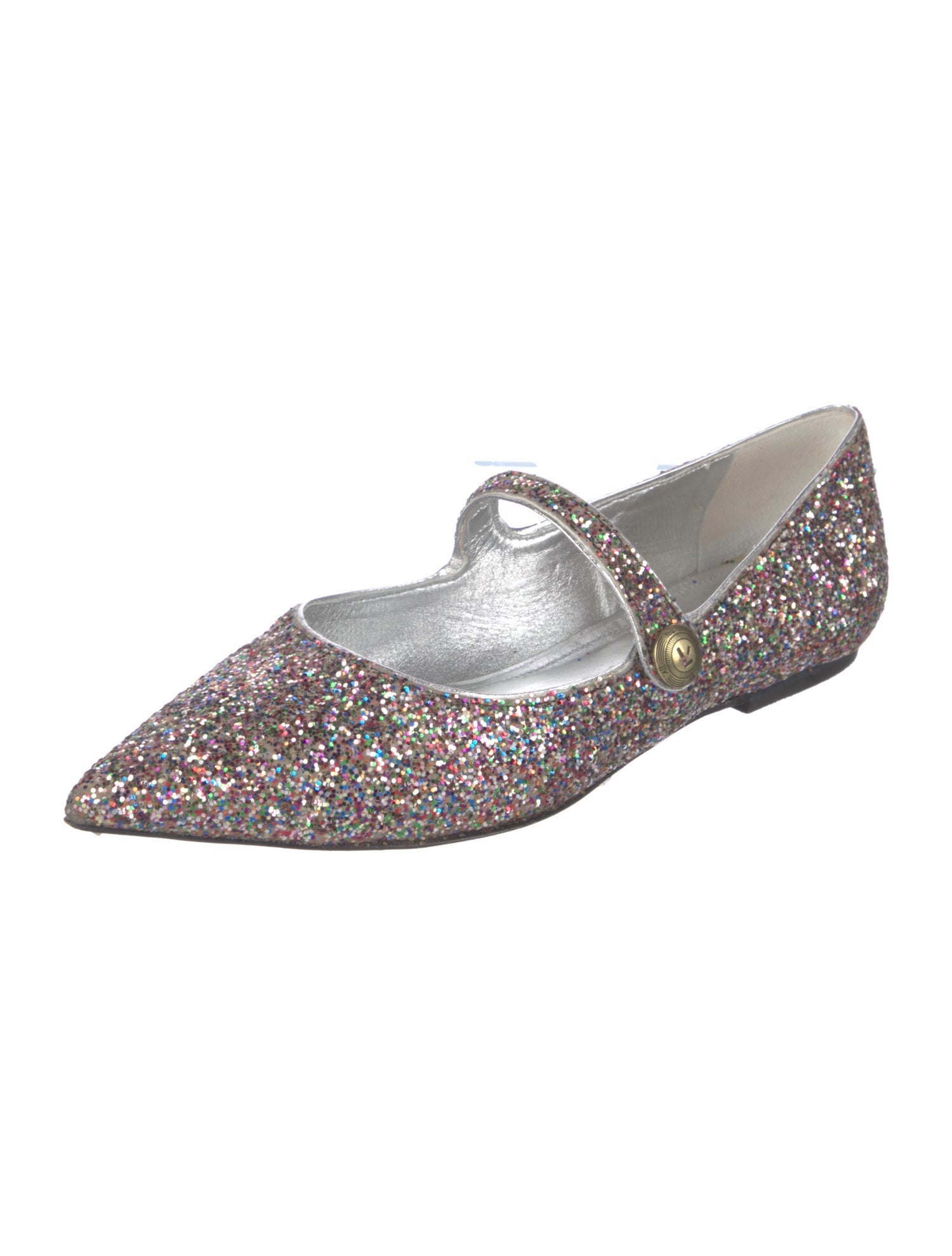 Larroude Glitter Mary Jane Flats